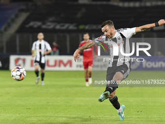 Dan Nistor plays during Universitatea Cluj versus Otelul Galati at Cluj Arena in Cluj, Romania, on October 18, 2024. (