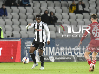 Mamadou Thiam plays during the match between Universitatea Cluj and Otelul Galati at Cluj Arena in Cluj, Romania, on October 18, 2024. (