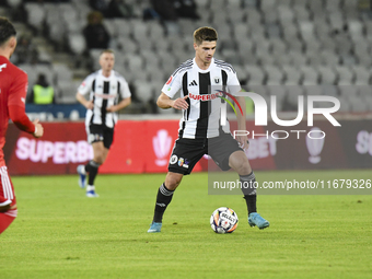 Gabriel Simion plays during Universitatea Cluj versus Otelul Galati at Cluj Arena in Cluj, Romania, on October 18, 2024 (