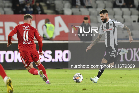 Radu Boboc plays during Universitatea Cluj versus Otelul Galati at Cluj Arena in Cluj, Romania, on October 18, 2024 