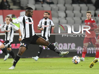 Mamadou Thiam plays during Universitatea Cluj versus Otelul Galati at Cluj Arena in Cluj, Romania, on October 18, 2024. (