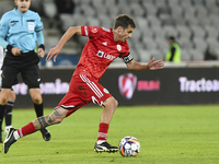 Juri Cisotti plays during the Universitatea Cluj vs. Otelul Galati match at Cluj Arena in Cluj, Romania, on October 18, 2024. (