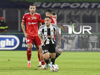 Daniel Lasure plays during Universitatea Cluj versus Otelul Galati at Cluj Arena in Cluj, Romania, on October 18, 2024. (