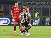 Daniel Lasure plays during Universitatea Cluj versus Otelul Galati at Cluj Arena in Cluj, Romania, on October 18, 2024. (