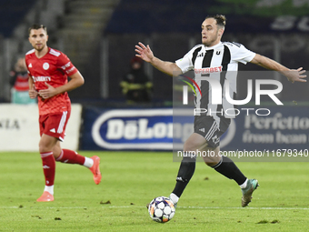 Daniel Lasure plays during Universitatea Cluj versus Otelul Galati at Cluj Arena in Cluj, Romania, on October 18, 2024. (