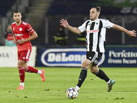 Daniel Lasure plays during Universitatea Cluj versus Otelul Galati at Cluj Arena in Cluj, Romania, on October 18, 2024. (