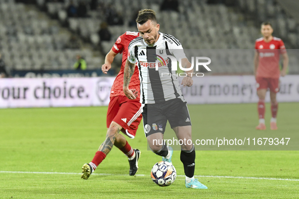 Dan Nistor plays during Universitatea Cluj versus Otelul Galati at Cluj Arena in Cluj, Romania, on October 18, 2024. 