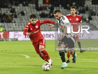 Dan Nistor plays during Universitatea Cluj versus Otelul Galati at Cluj Arena in Cluj, Romania, on October 18, 2024. (