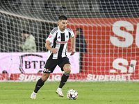 Iulian Cristea is in action during Universitatea Cluj v Otelul Galati at Cluj Arena in Cluj, Romania, on October 18, 2024 (