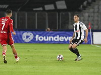 Daniel Lasure plays during Universitatea Cluj versus Otelul Galati at Cluj Arena in Cluj, Romania, on October 18, 2024. (