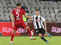 Gabriel Simion plays during Universitatea Cluj versus Otelul Galati at Cluj Arena in Cluj, Romania, on October 18, 2024 (