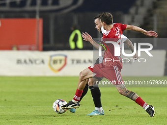 Dan Nistor plays during Universitatea Cluj versus Otelul Galati at Cluj Arena in Cluj, Romania, on October 18, 2024. (