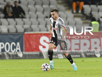 Dan Nistor plays during Universitatea Cluj versus Otelul Galati at Cluj Arena in Cluj, Romania, on October 18, 2024. (