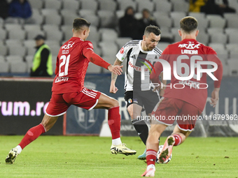 Dan Nistor plays during Universitatea Cluj versus Otelul Galati at Cluj Arena in Cluj, Romania, on October 18, 2024. (