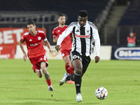 Mamadou Thiam plays during the match between Universitatea Cluj and Otelul Galati at Cluj Arena in Cluj, Romania, on October 18, 2024. (