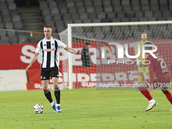 Jasper van der Werff plays during Universitatea Cluj v Otelul Galati at Cluj Arena in Cluj, Romania, on October 18, 2024 (