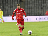 Alexandru Mihai Pop plays during the Universitatea Cluj vs. Otelul Galati match at Cluj Arena in Cluj, Romania, on October 18, 2024. (