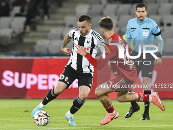 Dan Nistor plays during Universitatea Cluj versus Otelul Galati at Cluj Arena in Cluj, Romania, on October 18, 2024. (