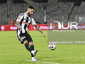 Radu Boboc plays during Universitatea Cluj versus Otelul Galati at Cluj Arena in Cluj, Romania, on October 18, 2024 (