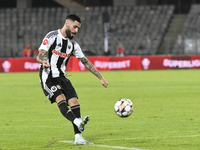 Radu Boboc plays during Universitatea Cluj versus Otelul Galati at Cluj Arena in Cluj, Romania, on October 18, 2024 (