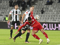 Alexandru Chipciu is in action during Universitatea Cluj versus Otelul Galati at Cluj Arena in Cluj, Romania, on October 18, 2024. (