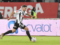 Alexandru Chipciu is in action during Universitatea Cluj versus Otelul Galati at Cluj Arena in Cluj, Romania, on October 18, 2024. (