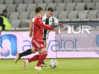 Alexandru Chipciu is in action during Universitatea Cluj versus Otelul Galati at Cluj Arena in Cluj, Romania, on October 18, 2024. (