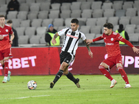 Iulian Cristea is in action during Universitatea Cluj v Otelul Galati at Cluj Arena in Cluj, Romania, on October 18, 2024 (