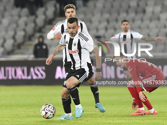 Dan Nistor plays during Universitatea Cluj versus Otelul Galati at Cluj Arena in Cluj, Romania, on October 18, 2024. (