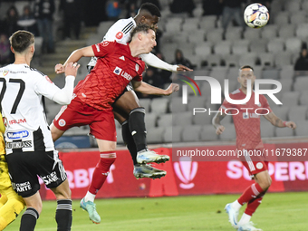 Mamadou Thiam plays during the match between Universitatea Cluj and Otelul Galati at Cluj Arena in Cluj, Romania, on October 18, 2024. (