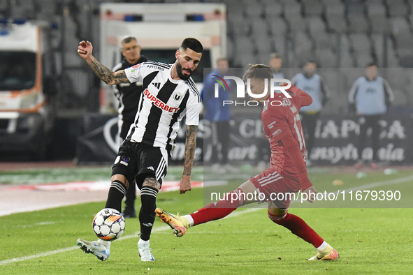 Radu Boboc plays during Universitatea Cluj versus Otelul Galati at Cluj Arena in Cluj, Romania, on October 18, 2024 