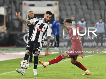 Radu Boboc plays during Universitatea Cluj versus Otelul Galati at Cluj Arena in Cluj, Romania, on October 18, 2024 (