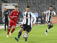 Gabriel Simion plays during Universitatea Cluj versus Otelul Galati at Cluj Arena in Cluj, Romania, on October 18, 2024 (