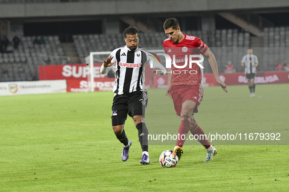 Berto plays during the Universitatea Cluj vs. Otelul Galati match at Cluj Arena in Cluj, Romania, on October 18, 2024. 