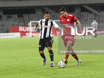 Berto plays during the Universitatea Cluj vs. Otelul Galati match at Cluj Arena in Cluj, Romania, on October 18, 2024. (