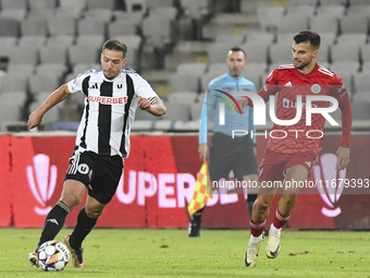 Alexandru Chipciu is in action during Universitatea Cluj versus Otelul Galati at Cluj Arena in Cluj, Romania, on October 18, 2024. (