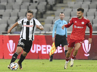 Alexandru Chipciu is in action during Universitatea Cluj versus Otelul Galati at Cluj Arena in Cluj, Romania, on October 18, 2024. (