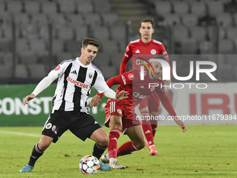 Gabriel Simion plays during Universitatea Cluj versus Otelul Galati at Cluj Arena in Cluj, Romania, on October 18, 2024 (