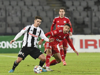 Gabriel Simion plays during Universitatea Cluj versus Otelul Galati at Cluj Arena in Cluj, Romania, on October 18, 2024 (