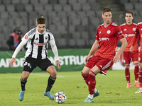 Gabriel Simion plays during Universitatea Cluj versus Otelul Galati at Cluj Arena in Cluj, Romania, on October 18, 2024 (