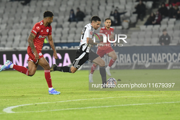 Ovidiu Bic plays during the Universitatea Cluj vs. Otelul Galati match at Cluj Arena in Cluj, Romania, on October 18, 2024. 