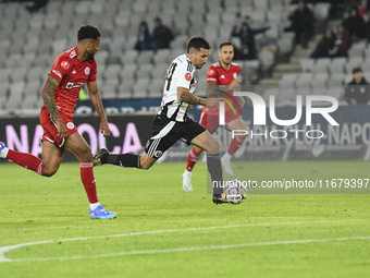 Ovidiu Bic plays during the Universitatea Cluj vs. Otelul Galati match at Cluj Arena in Cluj, Romania, on October 18, 2024. (