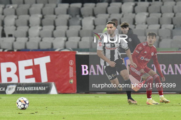 Alexandru Chipciu is in action during Universitatea Cluj versus Otelul Galati at Cluj Arena in Cluj, Romania, on October 18, 2024. 