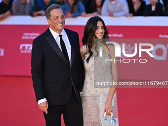 Gabriele Muccino and Penelope Muccino attend the ''FINO ALLA FINE'' red carpet during the 19th Rome Film Festival at Auditorium Parco Della...