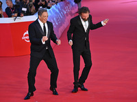 Gabriele Muccino and Jovanotti attend the ''FINO ALLA FINE'' red carpet during the 19th Rome Film Festival at Auditorium Parco Della Musica...