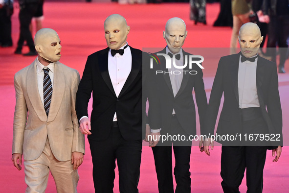 (L - R) Lorenzo Richelmy, Enrico Inserra, Francesco Garilli, and Saul Nanni attend the ''FINO ALLA FINE'' red carpet during the 19th Rome Fi...