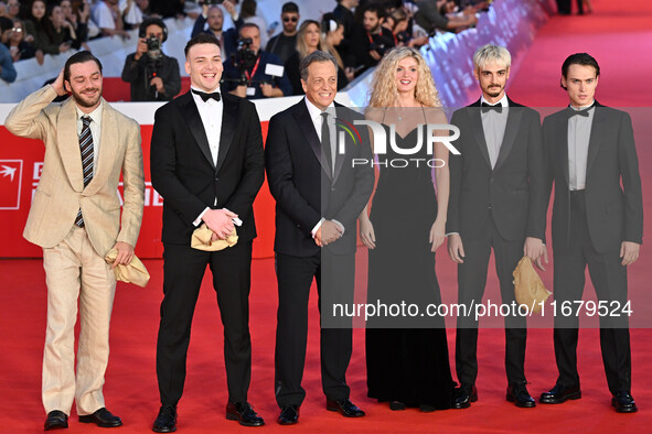 (L - R) Lorenzo Richelmy, Enrico Inserra, Gabriele Muccino, Elena Kampouris, Francesco Garilli, and Saul Nanni attend the ''FINO ALLA FINE''...