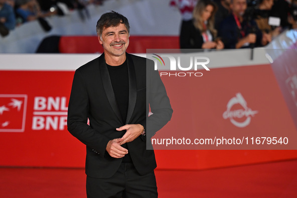 Beppe Convertini attends the ''FINO ALLA FINE'' red carpet during the 19th Rome Film Festival at Auditorium Parco Della Musica in Rome, Ital...