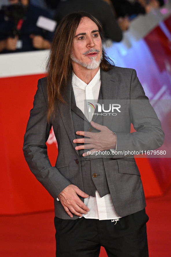 Manuel Agnelli attends the ''FINO ALLA FINE'' red carpet during the 19th Rome Film Festival at Auditorium Parco Della Musica in Rome, Italy,...