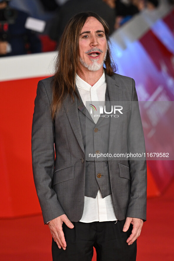 Manuel Agnelli attends the ''FINO ALLA FINE'' red carpet during the 19th Rome Film Festival at Auditorium Parco Della Musica in Rome, Italy,...